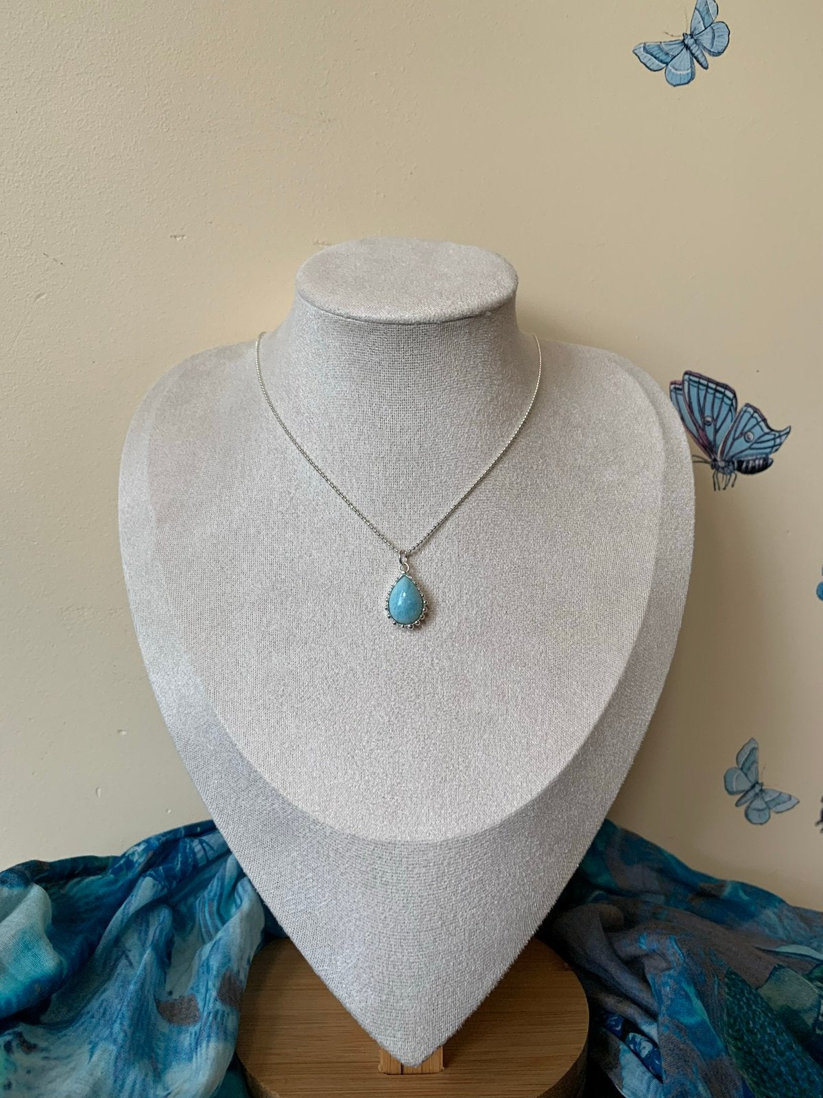 Larimar hanger beschermt geluk inzicht uniek magie, Blauw, Magnolia11, Nieuw, Ophalen of Verzenden
