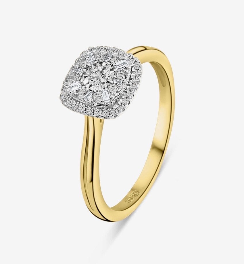 Siebel Millennium Gouden ring met diamanten maat 53(17) €625, Nieuw, Ophalen of Verzenden, 17 tot 18, Met edelsteen