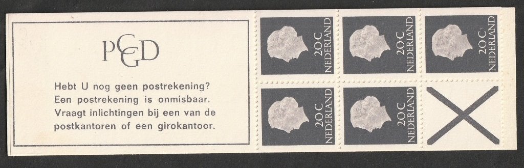Postzegelboekje PB6d B breed poot - kaft licht gespikkeld, Ophalen of Verzenden, Postfris