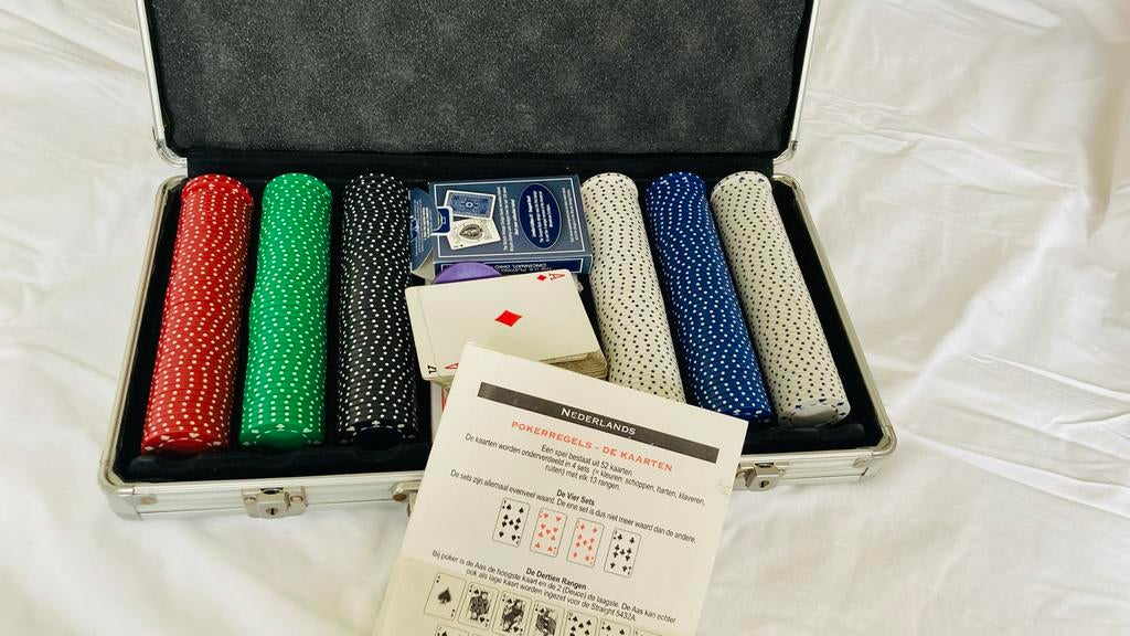 Pokerspel met koffer, Vijf spelers of meer, Ophalen of Verzenden, Gebruikt