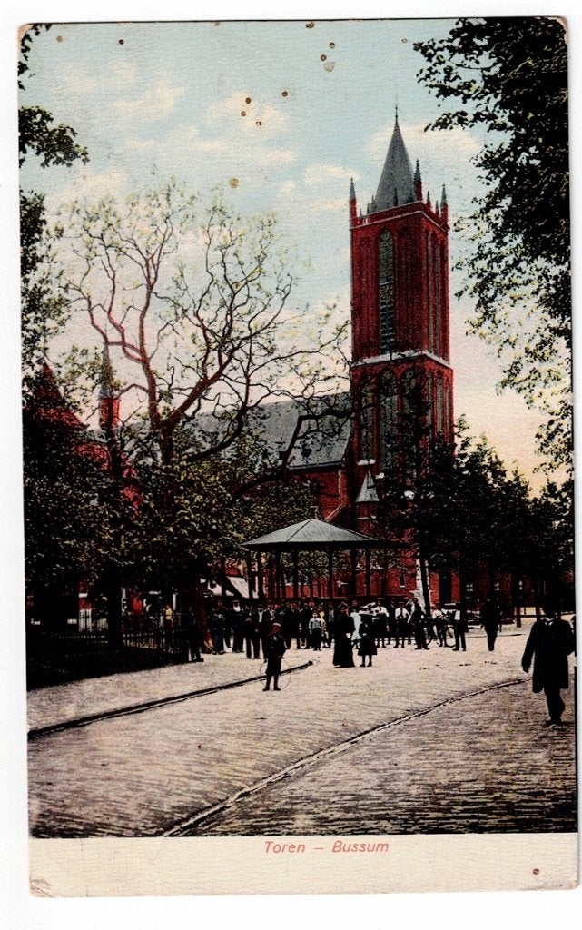 Bussum 1909. Toren., Ophalen of Verzenden, Voor 1920, Gelopen, Noord-Holland