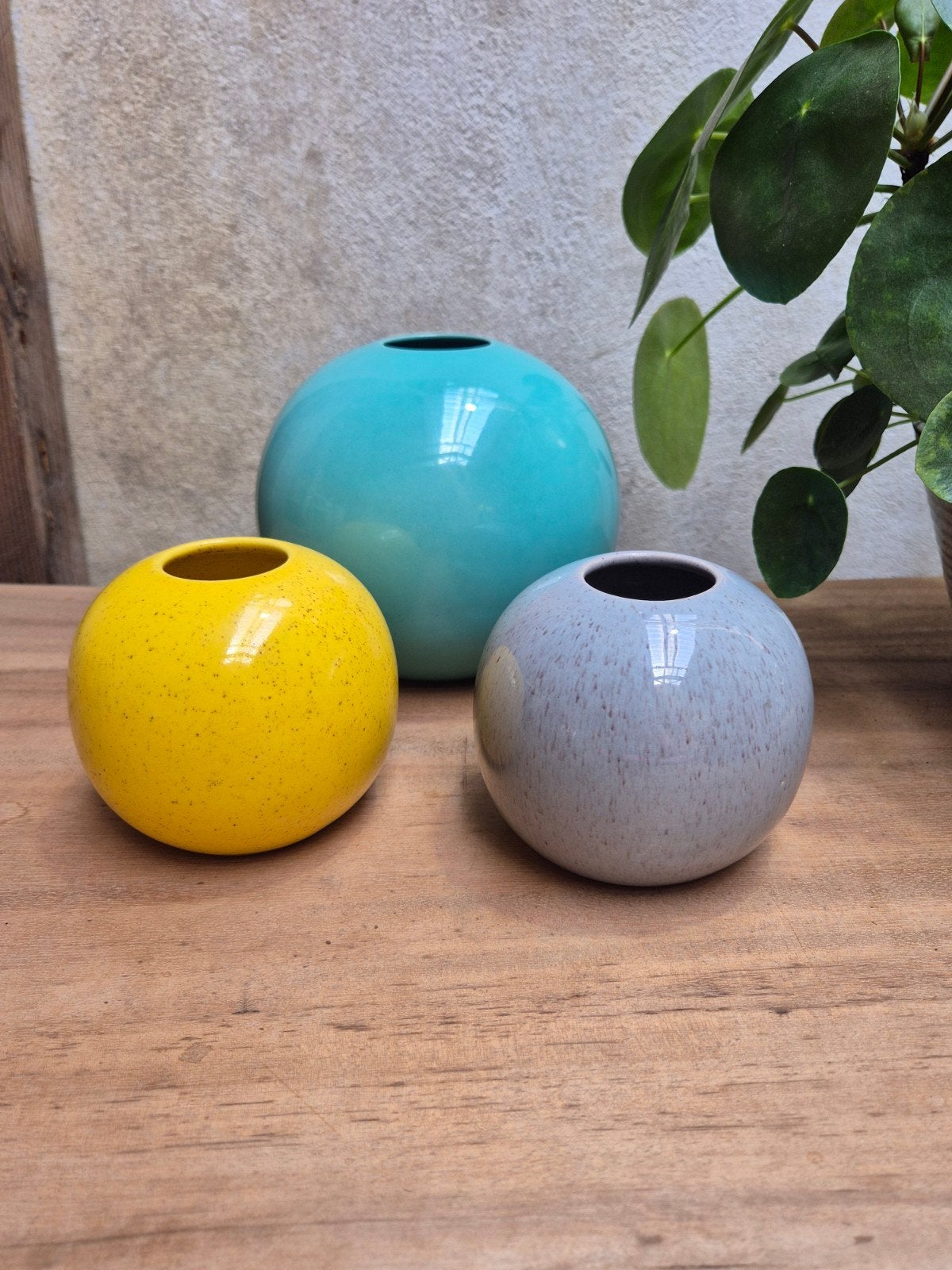 Set van 3 vintage bolvormige vazen, Zenith Gouda, Antiek en Kunst, Ophalen of Verzenden