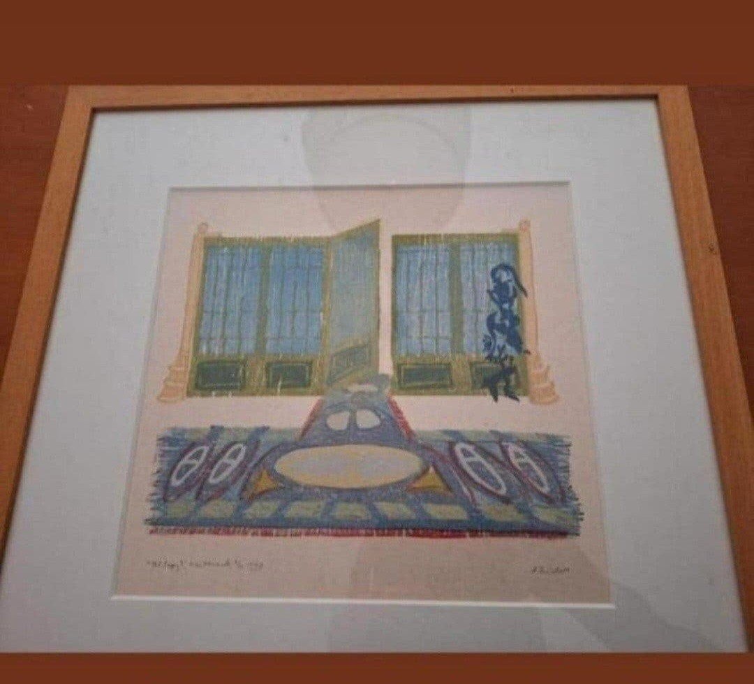 Houtsnede A. Zuidam - Het Tapijt 1997, Ophalen of Verzenden