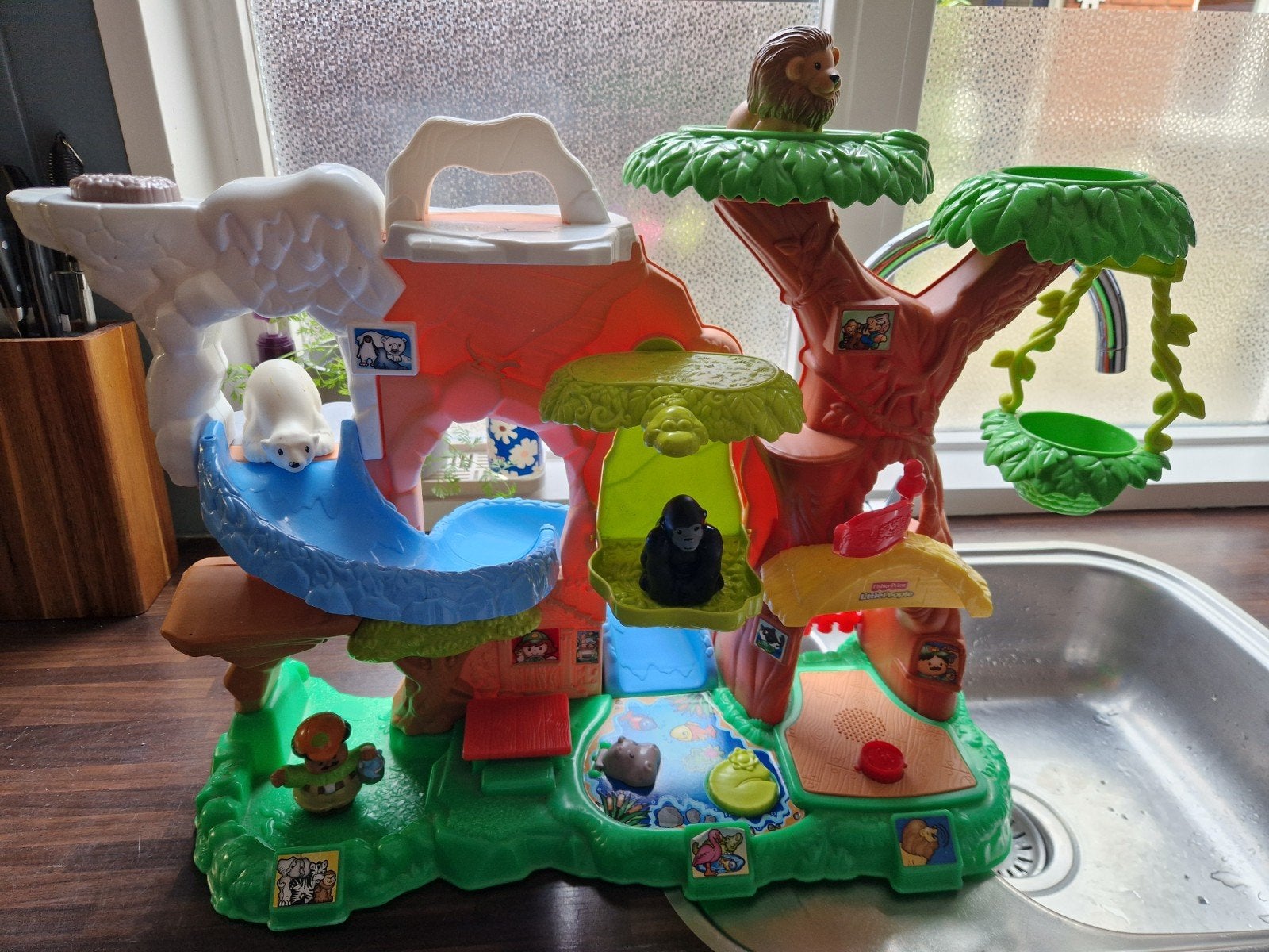 Fisher-Price Little People Dierentuin Speelset met Geluid, Kinderen en Baby's, Speelgoed | Fisher-Price, Verzenden, Gebruikt, Speelset