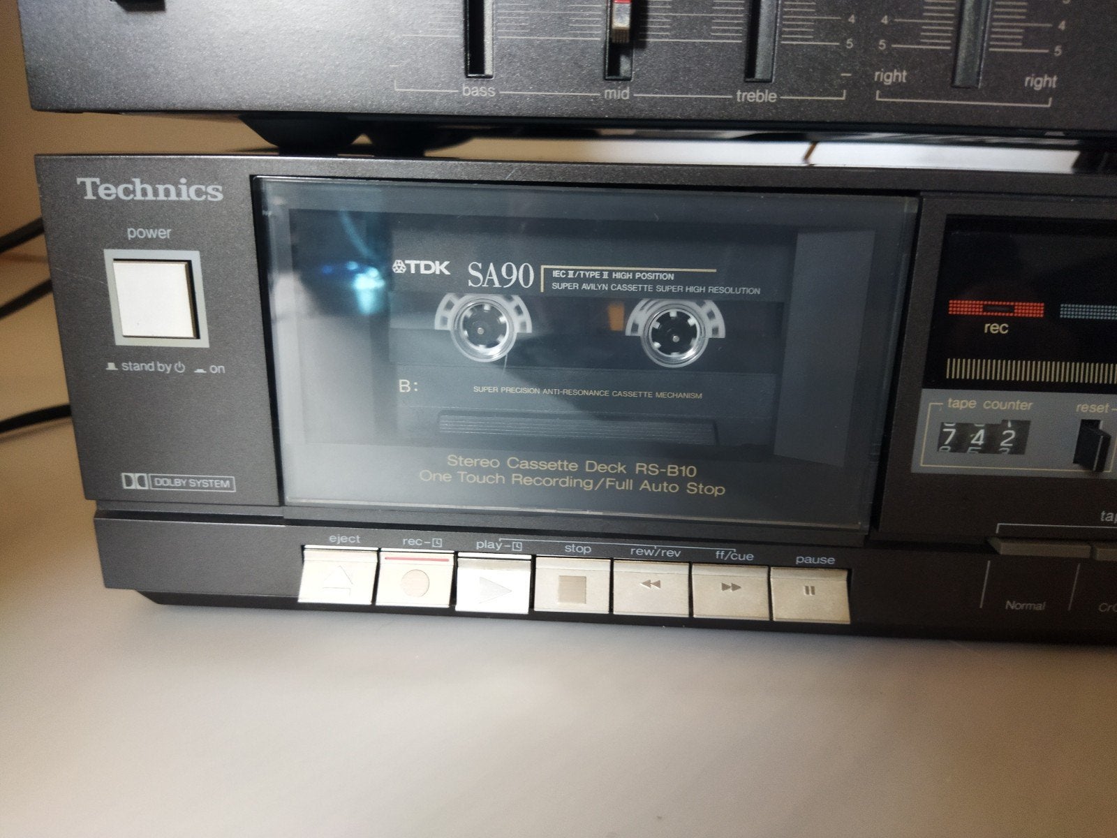 Cassettedeck Technics RS-B10 zgan, Ophalen of Verzenden, Enkel, Overige merken, Tiptoetsen