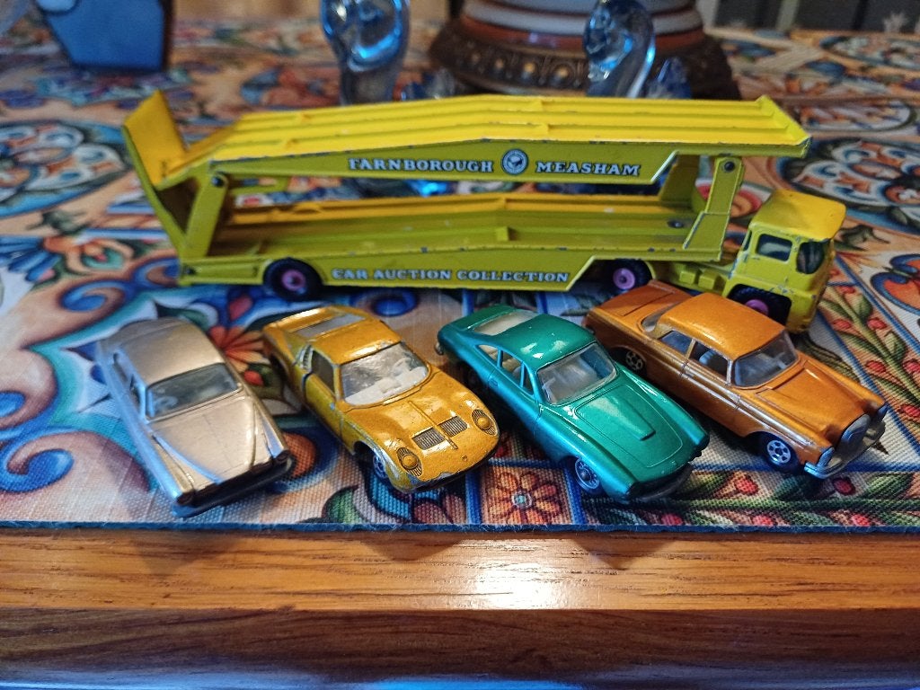 matchbox lesney cartransporter met lading. jaren 60, Hobby en Vrije tijd, Modelauto's | Overige schalen, Ophalen of Verzenden