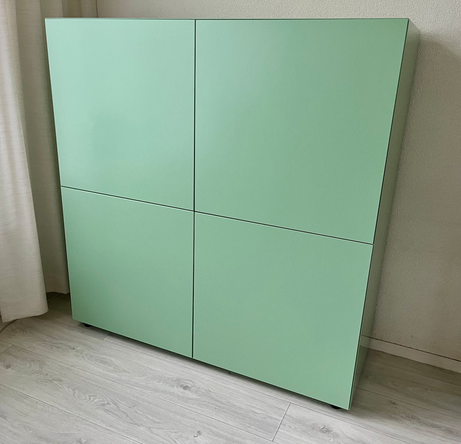 Wandkast Pale Green 126x126x45 cm, Ophalen, 100 tot 150 cm, Zo goed als nieuw, Minder dan 150 cm