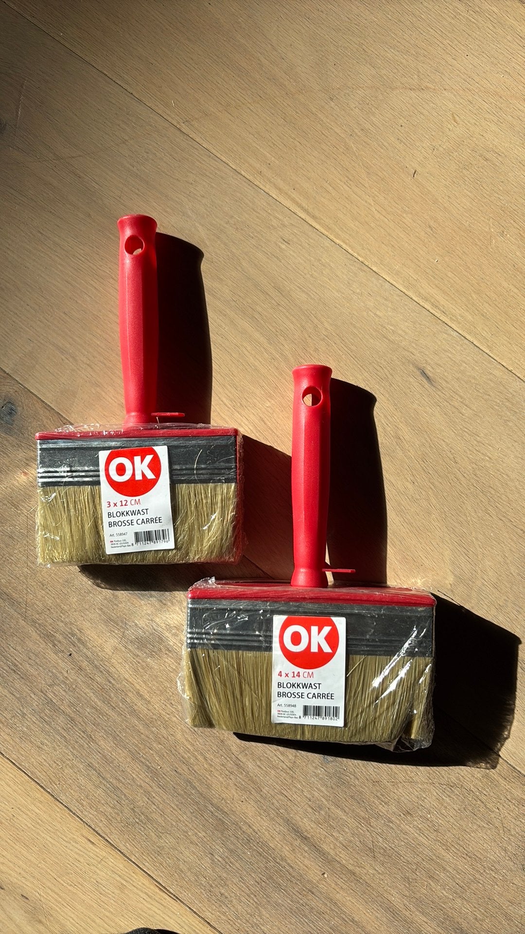 Blokkwasten 12 cm en 14 cm, Doe-het-zelf en Verbouw, Ophalen, Nieuw, Kwast
