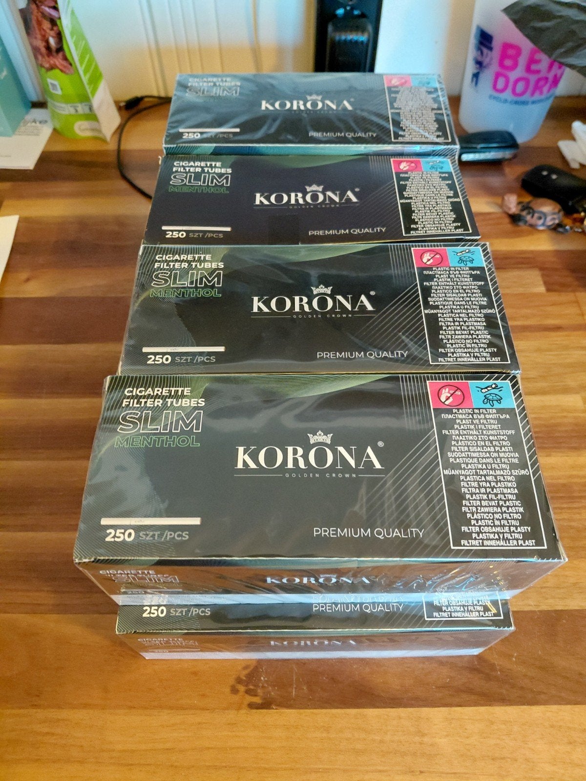 Korona Slim Menthol Sigarettenfilterhulzen - 8x250 stuks, Ophalen of Verzenden, Nieuw, Overige typen