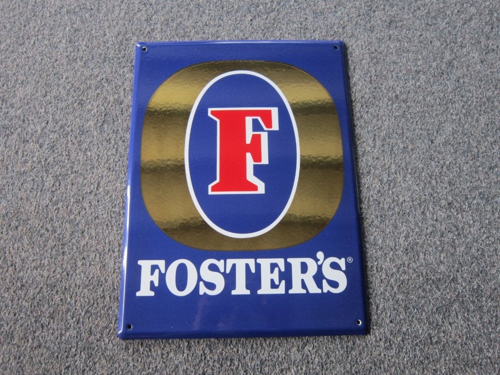 FOSTERS BIER EMAILLE RECLAMEBORD, Ophalen, Nieuw, Reclamebord, Plaat of Schild, Overige merken