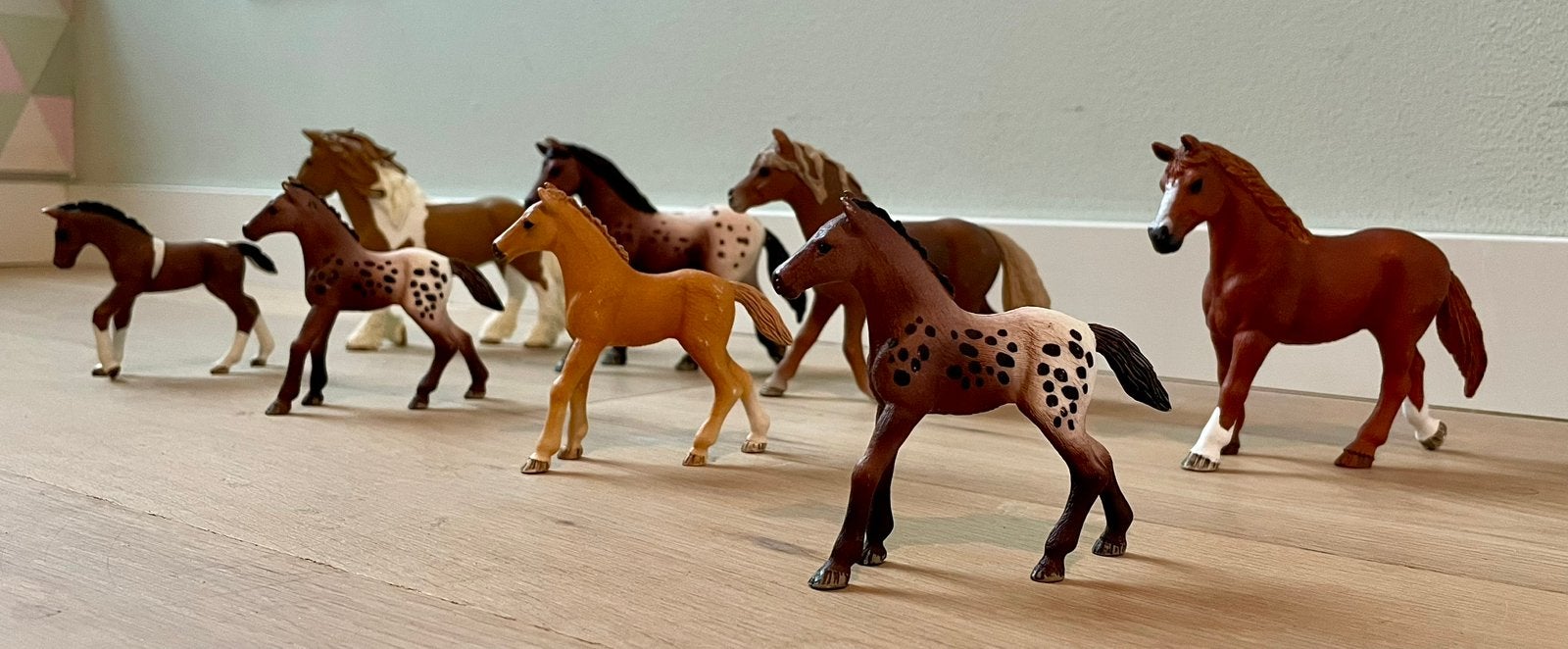 Set van 8 Schleich paarden, Verzamelen, Ophalen of Verzenden, Zo goed als nieuw