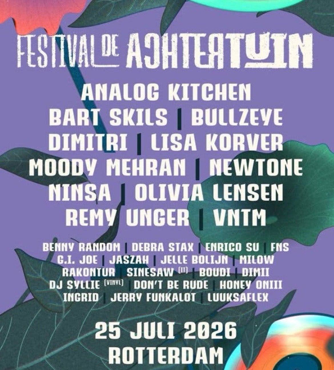 Festival De Achtertuin 25 Juli Rotterdam (3 Tickets), Tickets en Kaartjes, Drie personen of meer