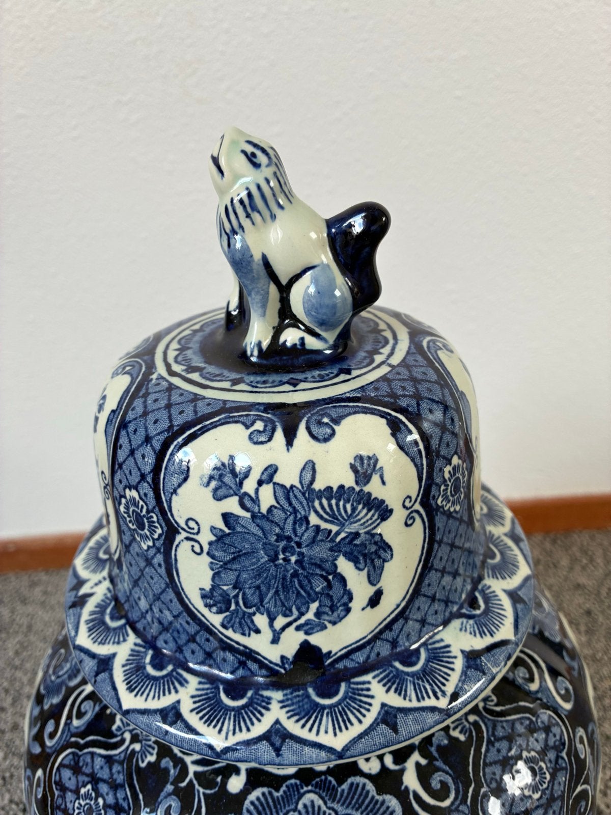 Perfecte staat antieke Delfts Blauwe vaas met deksel, Antiek en Kunst, Ophalen
