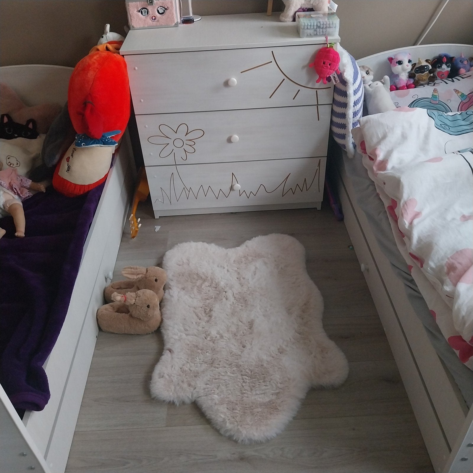 Kinderbed met leuke opdruk en lades, Ophalen, Gebruikt, 70 tot 85 cm, 140 tot 160 cm