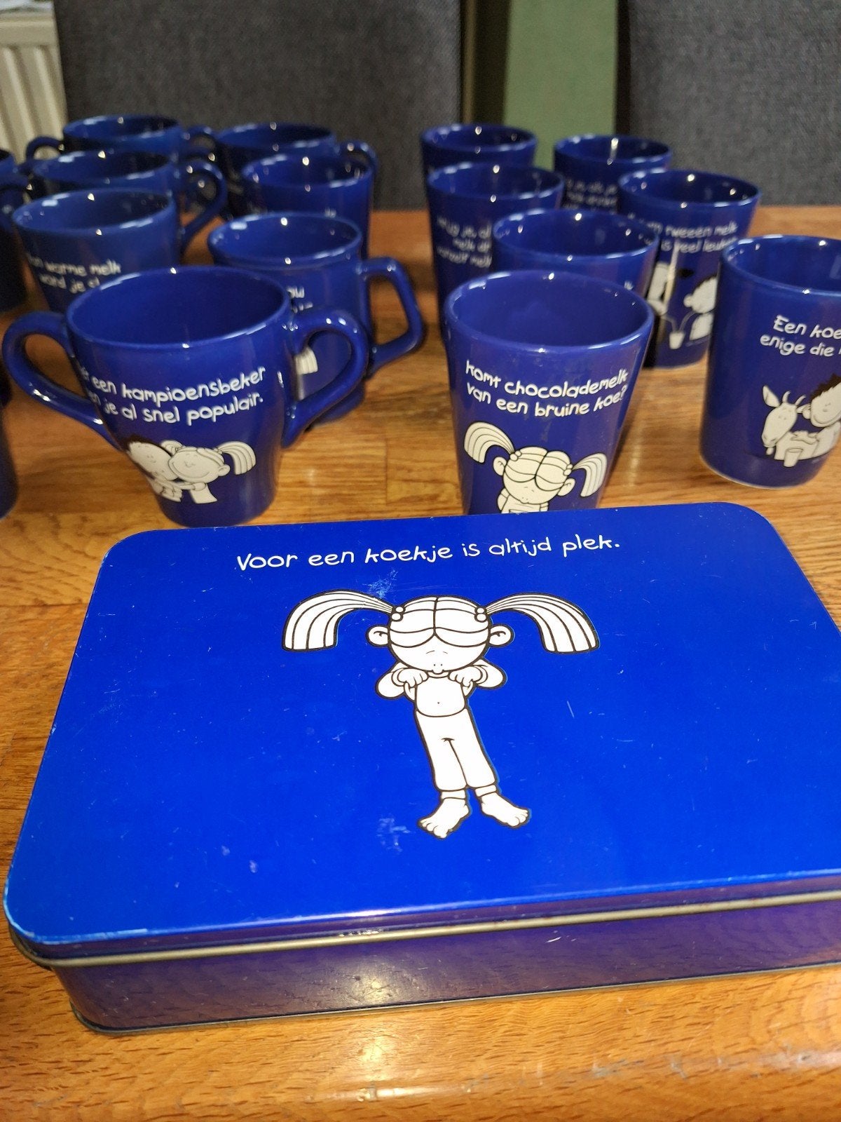 Bleuband verzameling glas stenen mokken, Ophalen of Verzenden