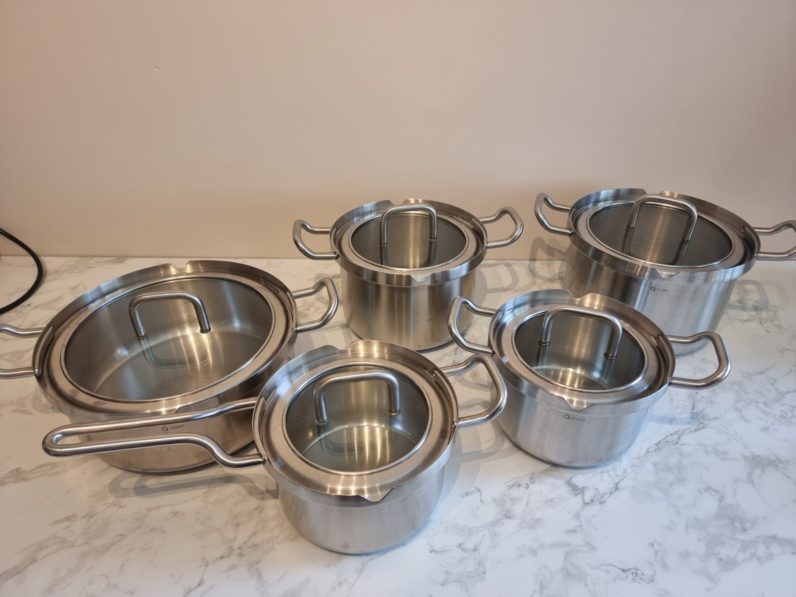 bk q-linair pannenset, Ophalen, Gebruikt, Rvs, Pannenset