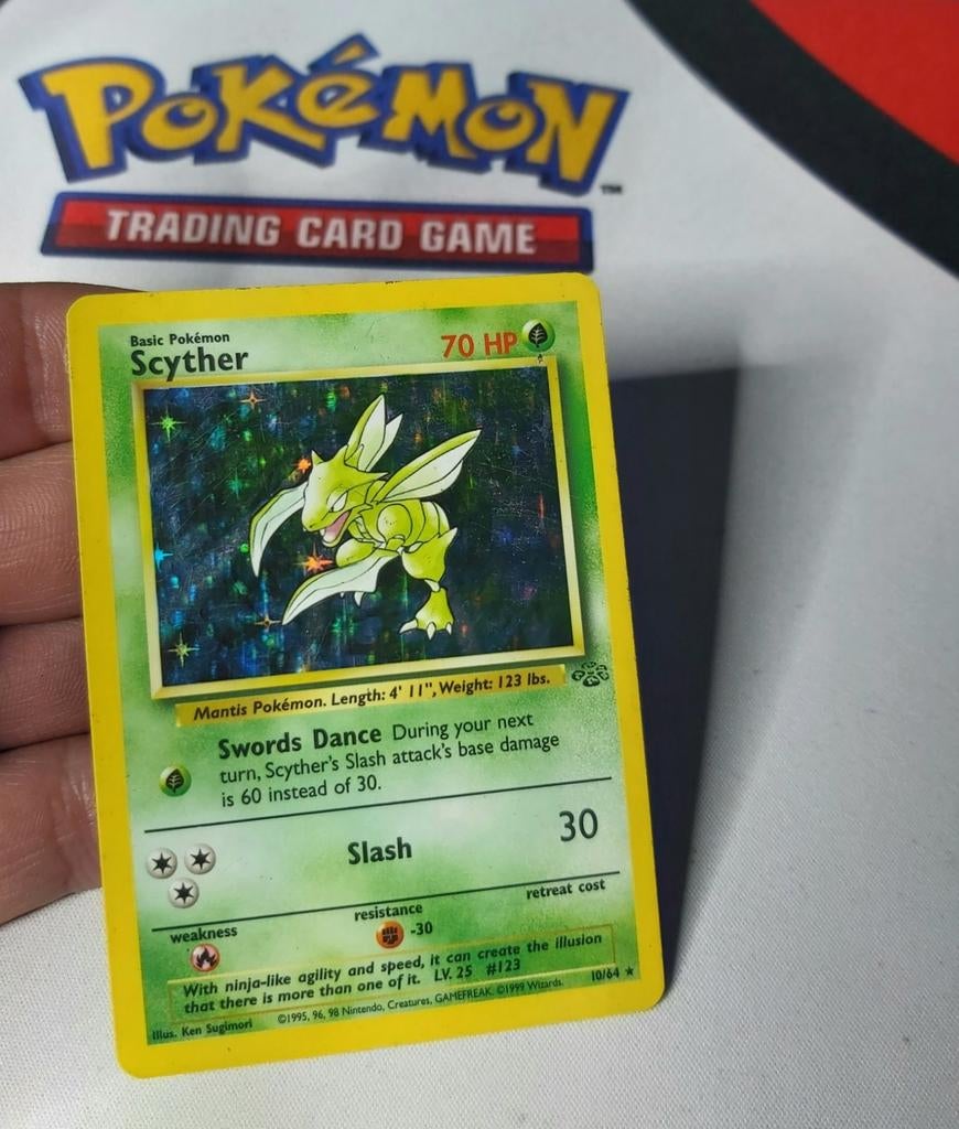 Scyther Holo Rare, Jungle Set 1999, Ophalen of Verzenden, Zo goed als nieuw, Losse kaart, Foil