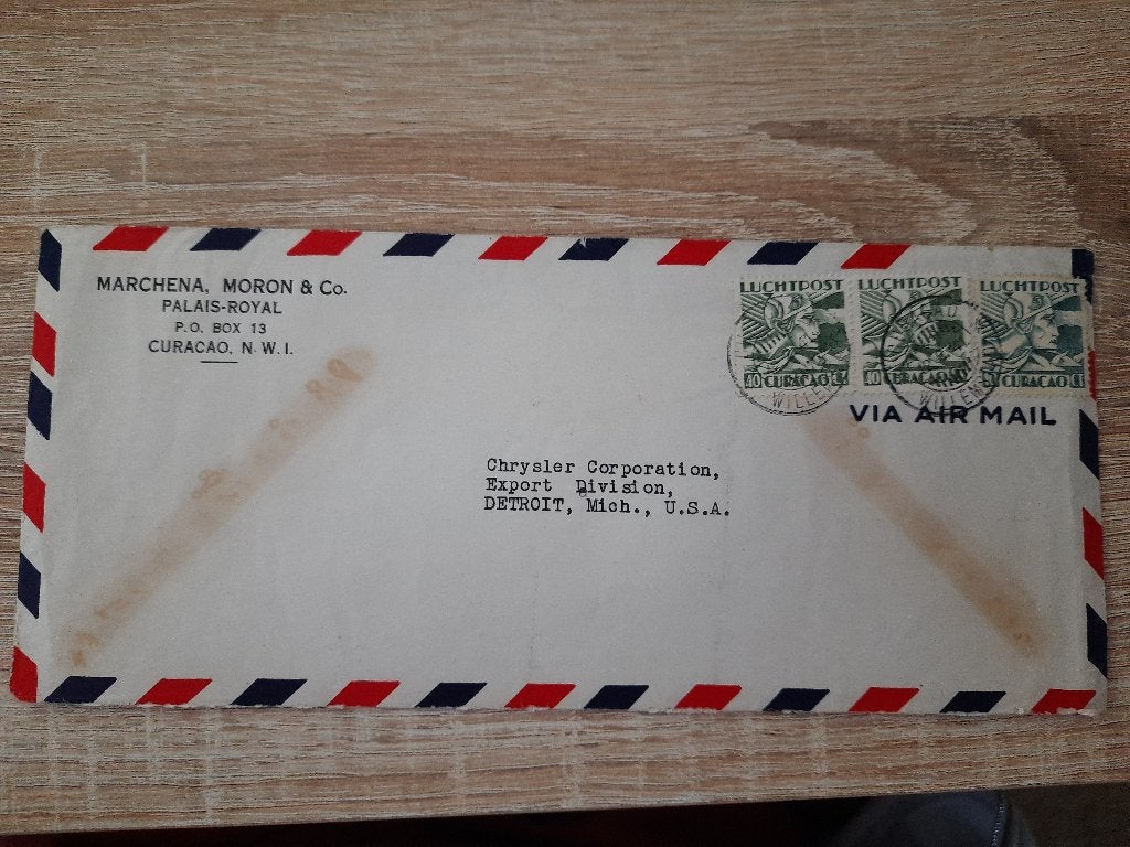 Curacao envelop, Verzenden, Gestempeld