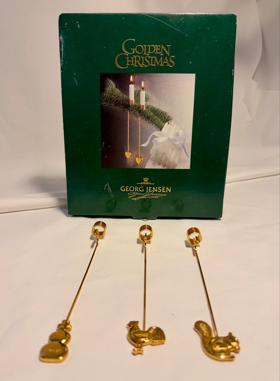 Georg Jensen "Golden Christmas" Kaarshouders - Set van 3, Ophalen of Verzenden, Goud