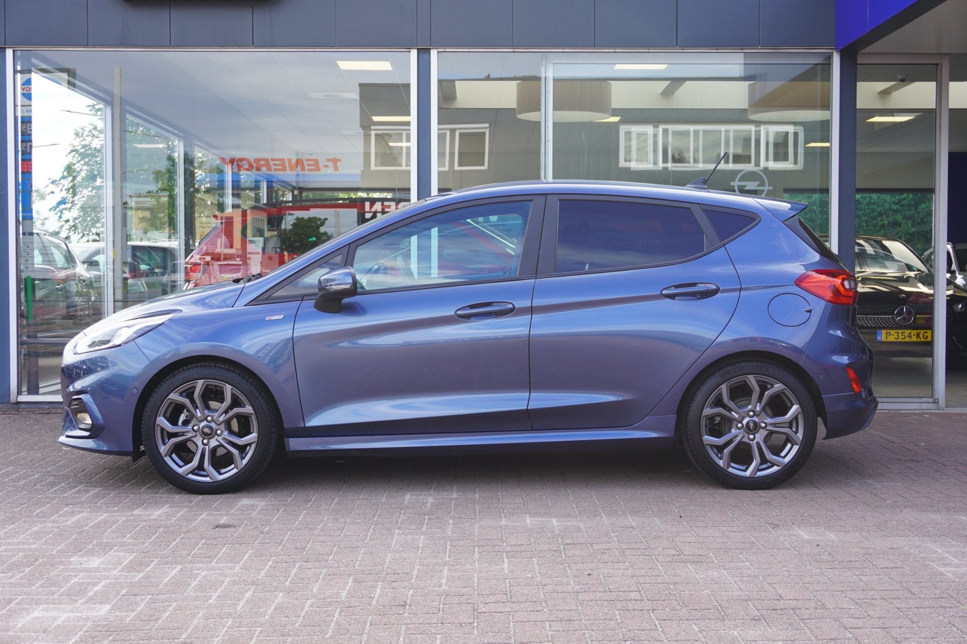 Ford Fiesta 1.0 EcoBoost ST-Line 5deurs | Navigatie | CarPla, Stof, Gebruikt, 1064 kg, Blauw