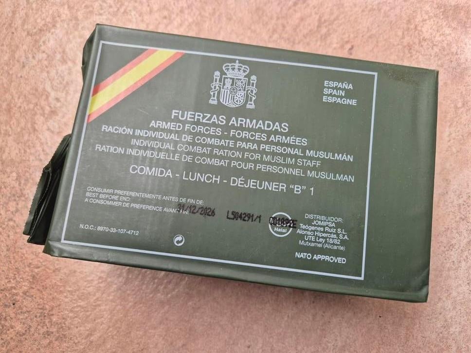 B1 MRE Spaanse Strijdkrachten rantsoen (Halal), Ophalen of Verzenden
