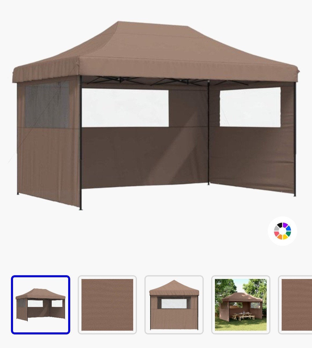 Partytent 440x292 cm - Bruin, Ophalen, Opvouwbaar, Partytent, Minder dan 4 meter