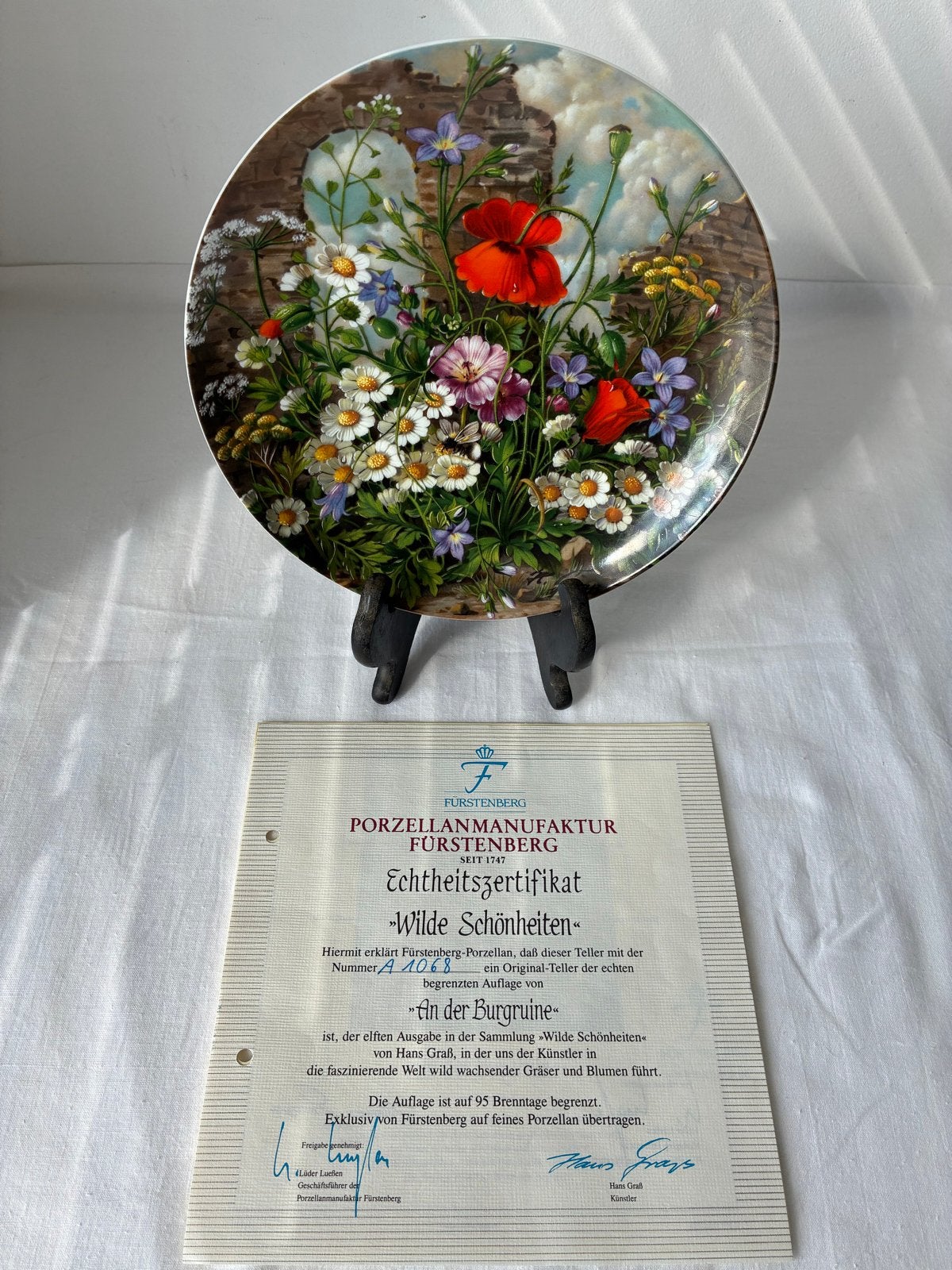 Fürstenberg 'Wilde Schönheiten' sierbord - 'An der Burgruine, Ophalen of Verzenden