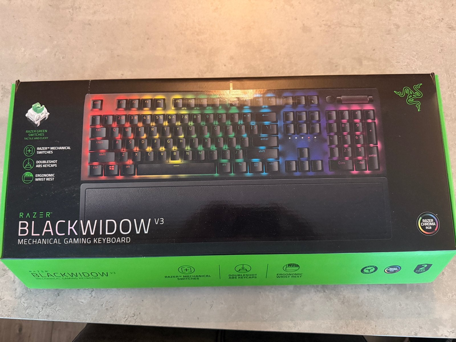 Razer Blackwidow V3 Gaming Toetsenbord - Groene Switches, Computers en Software, Ophalen, Gaming toetsenbord, Zo goed als nieuw