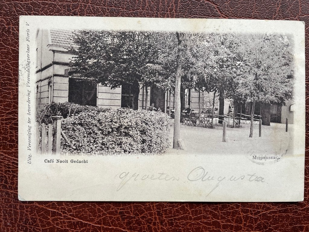 ansichtkaart van Muiderberg, Cafe Nooit Gedacht., Verzenden, Voor 1920
