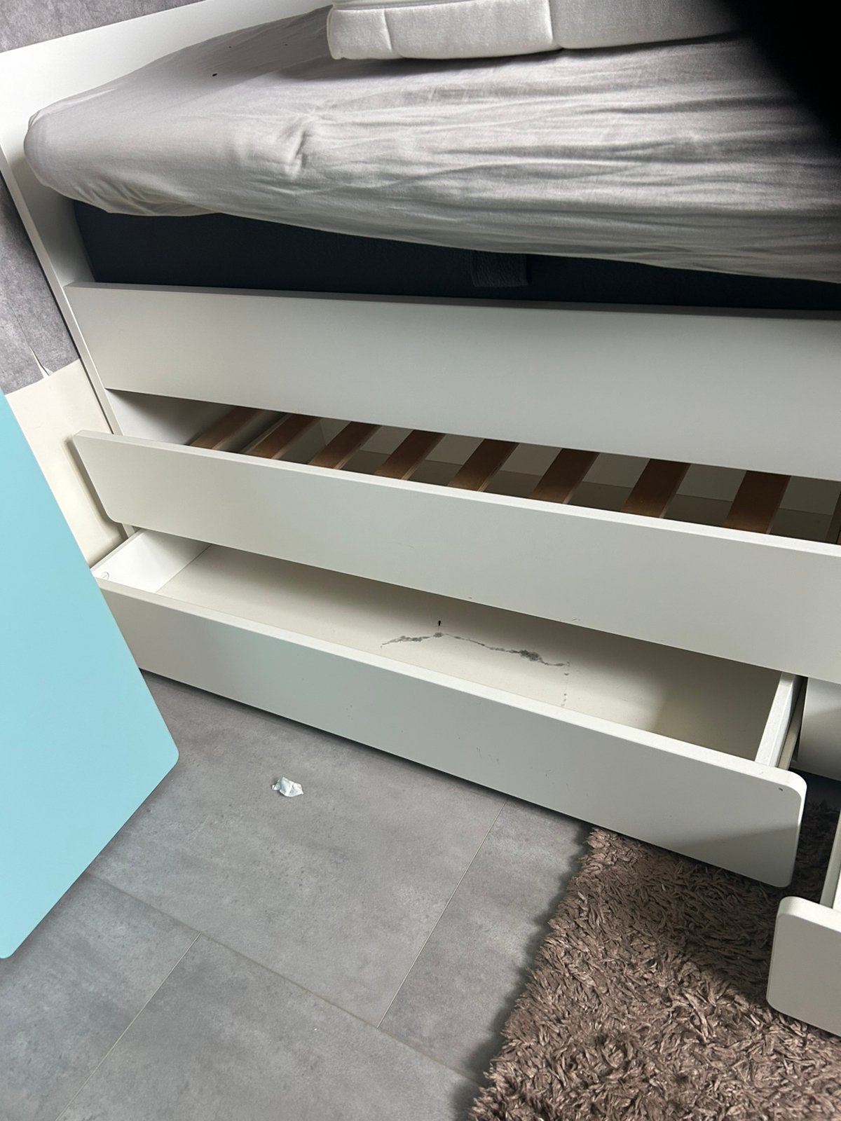 Ikea bed, Ophalen, Minder dan 100 cm, Wit, Zo goed als nieuw