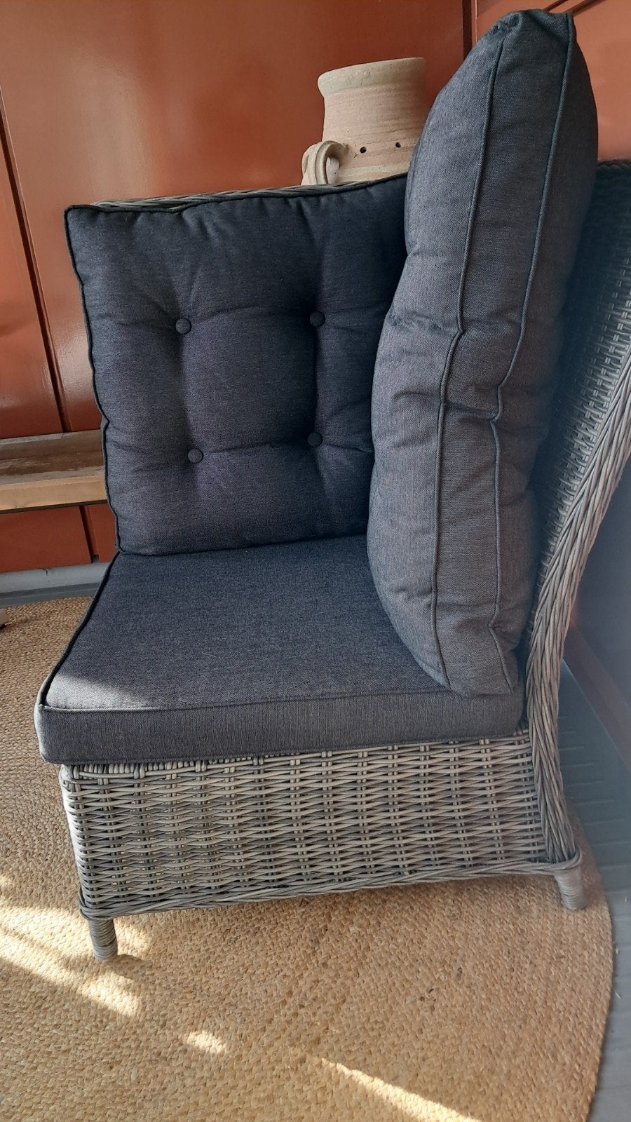 Wicker stoel met Kussens, Tuin en Terras, Ophalen, Zo goed als nieuw, Loungeset, Wicker