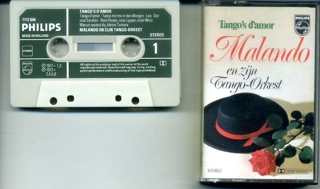 Malando And His Tango Orchestra ‎Tango's d'amor 12 nrs ZGAN, Latin en Salsa, 1 bandje, Ophalen of Verzenden, Zo goed als nieuw
