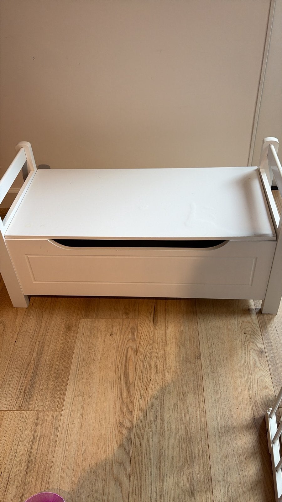 Witte Speelgoedkist met Klep - Opbergbankje Kinderkamer, Ophalen, Zo goed als nieuw, Jongen of Meisje