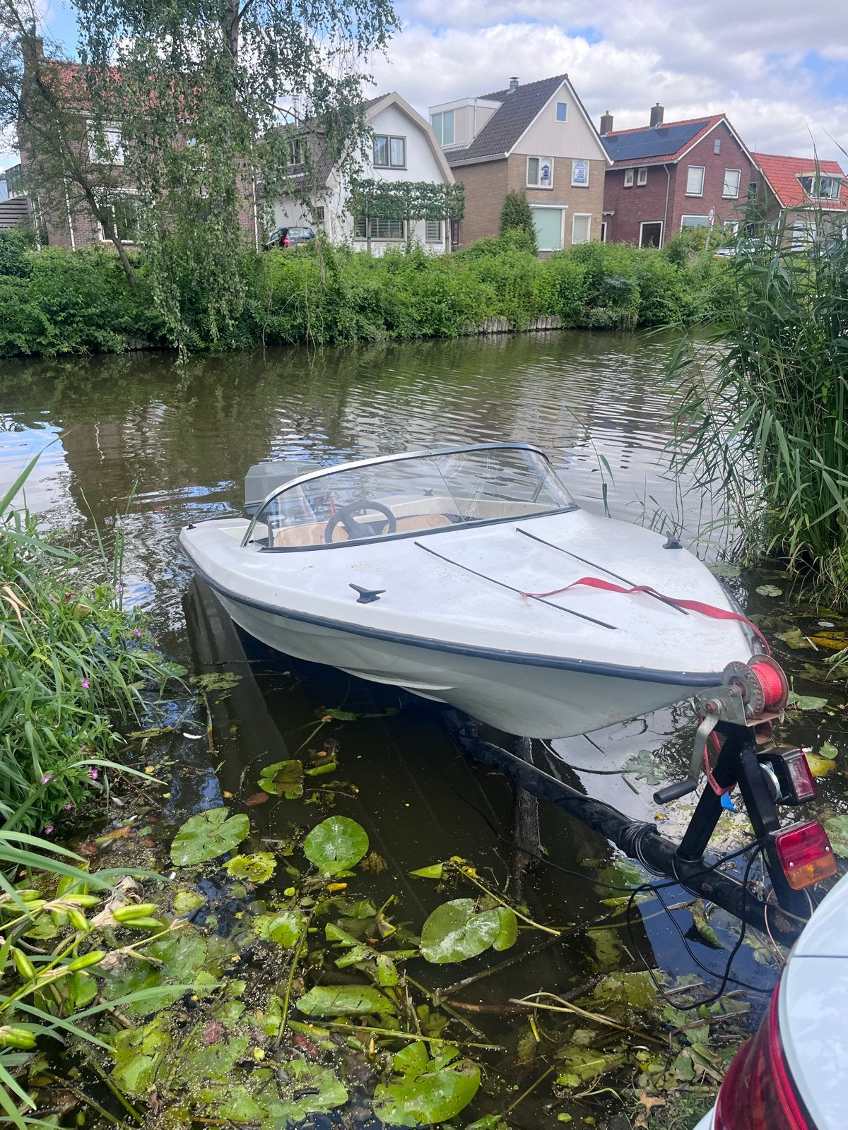 Klein speedbootje met 40 pk Evinrude motor en trailer, Ophalen, Overige merken, Gebruikt, 40 pk