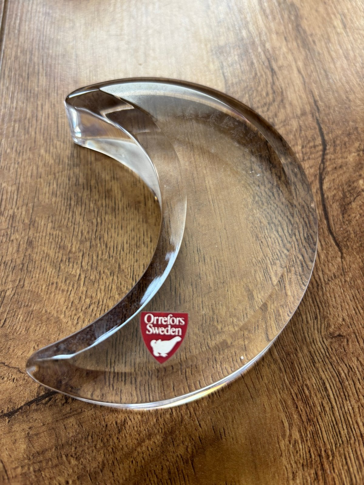 Orrefors kristal sculptuur / paperweight – Zweden – vintage, Glas, Wit, Gemerkt, Object