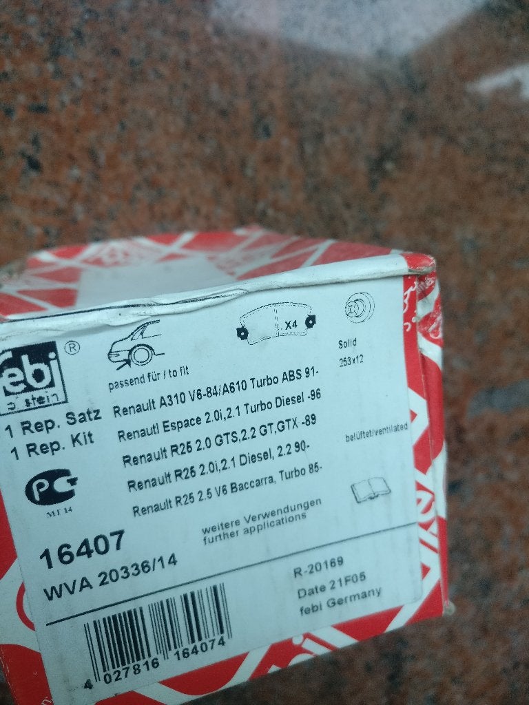 Remblokkenset Febi 16407/Febi Bilstein R-20169 voor achteras, Ophalen of Verzenden, Nieuw