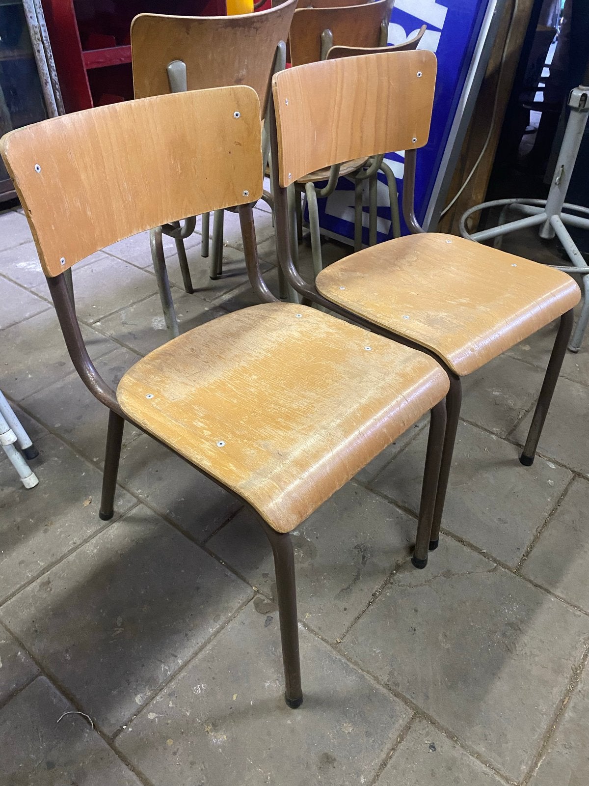 Vintage schoolstoelen - Set van 2, Ophalen
