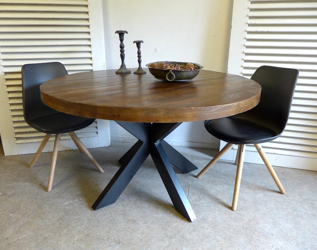 Foto 21 van Prachtige zwarte ronde uitschuifbare eettafel