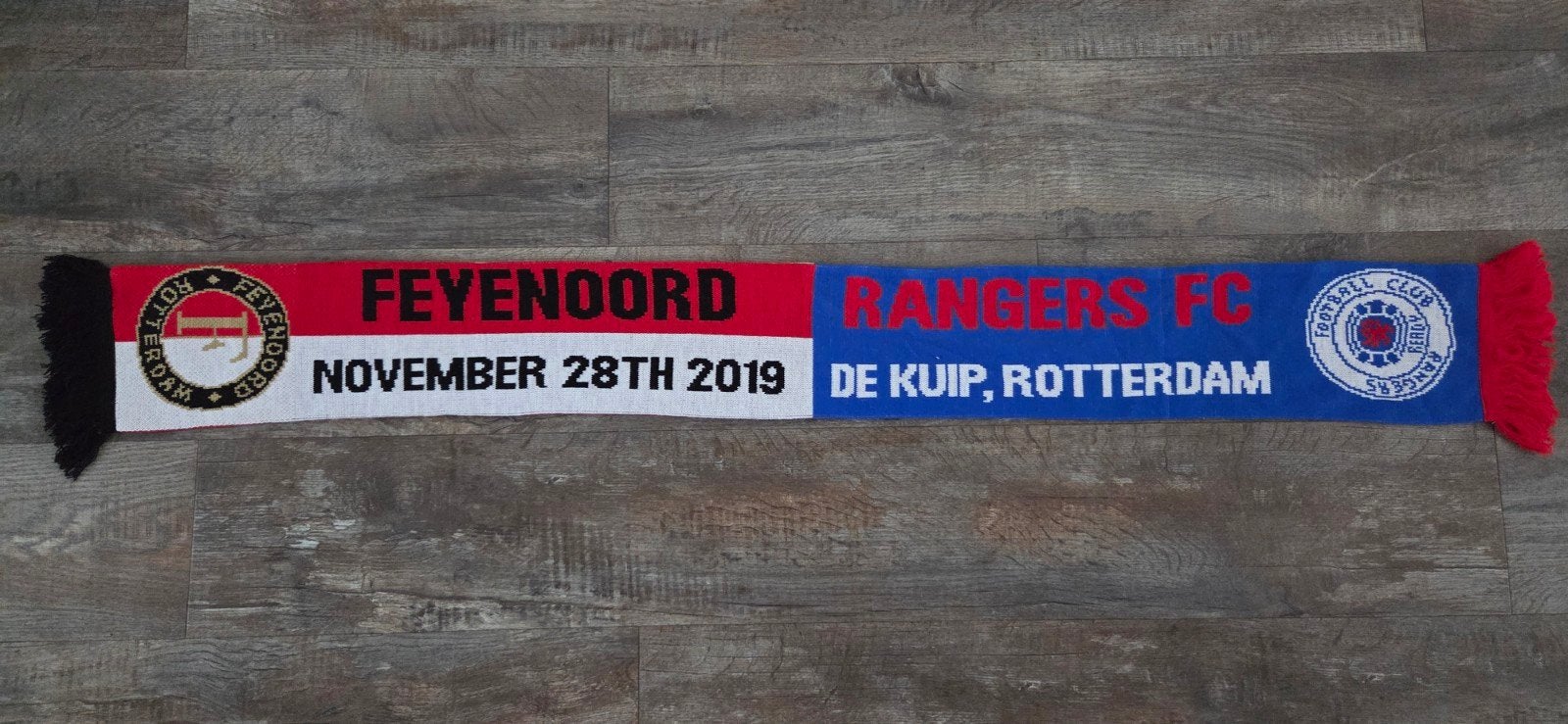 Sjaal Feyenoord - Rangers FC, Ophalen of Verzenden, Zo goed als nieuw, Feyenoord, Vaantje of Sjaal