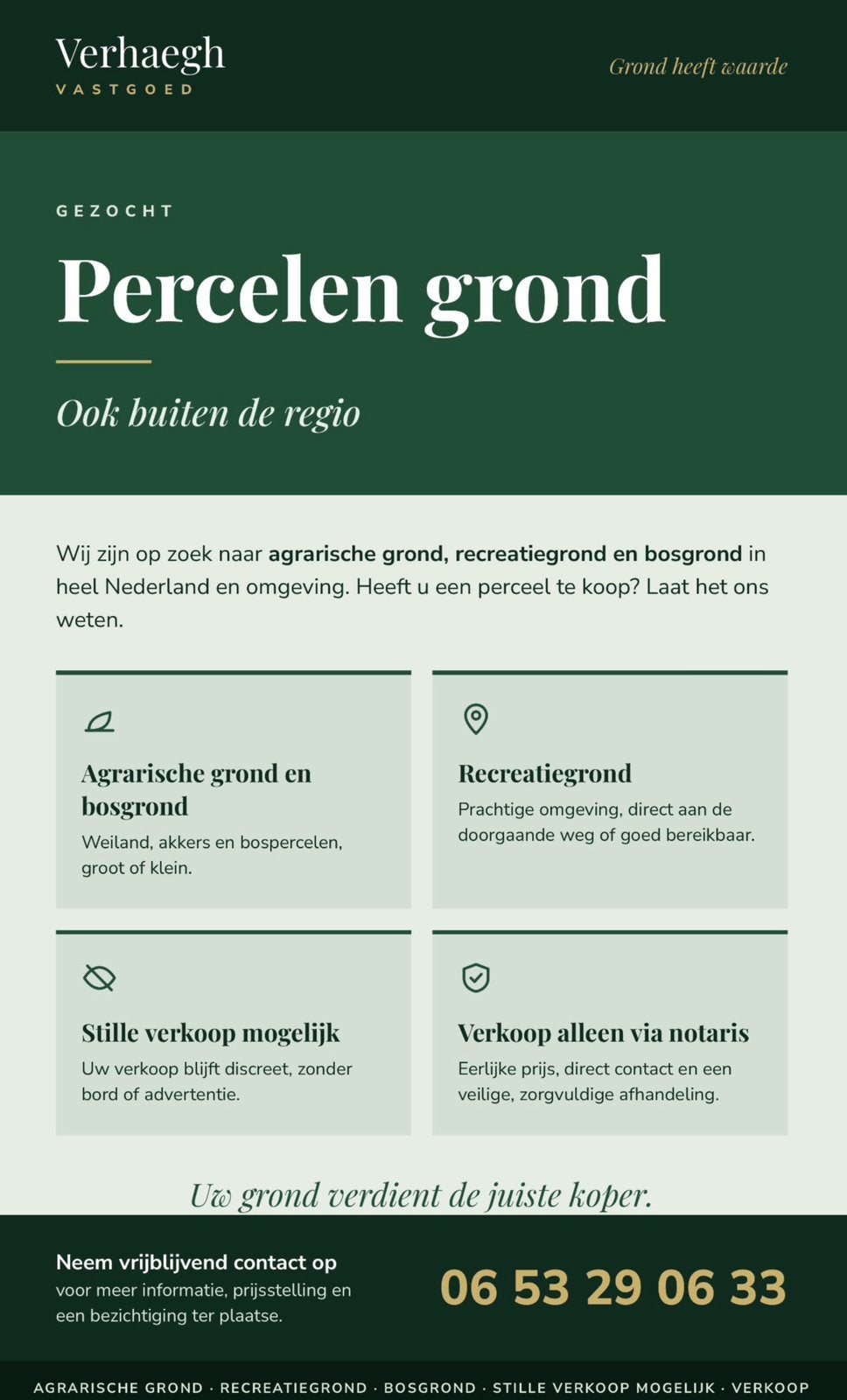 ‼️ Wilt u uw grond verkopen ? ‼️ gelderland/achterhoek