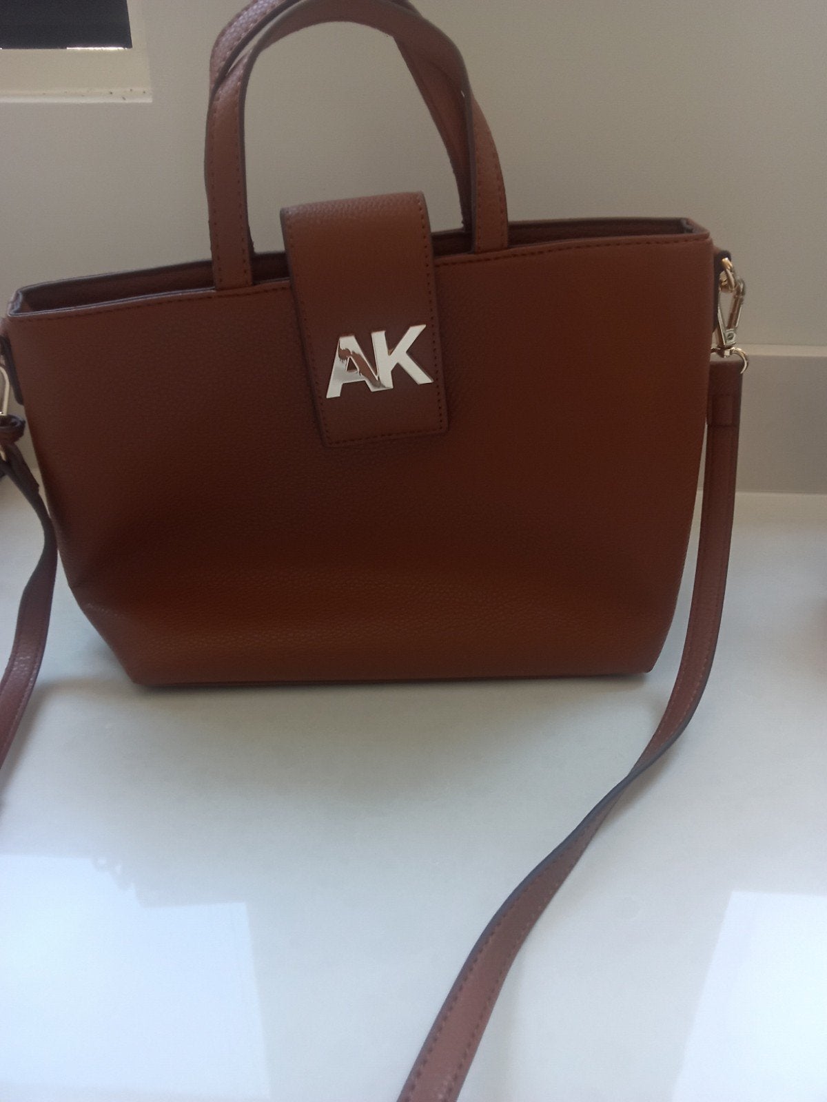Anne Klein handtas/schoudertas - bruin, Sieraden, Tassen en Uiterlijk, Tassen | Damestassen, Ophalen of Verzenden, Zo goed als nieuw