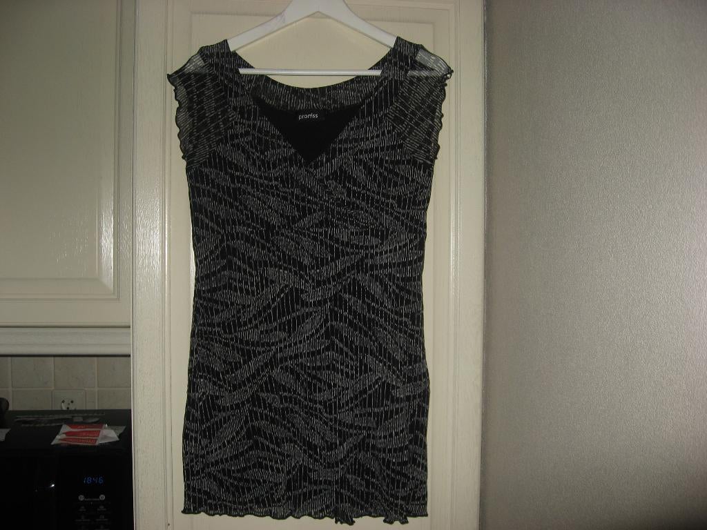 mooie nieuwe zwart/witte tuniek/jurkje van Promiss, mt M, Maat 38/40 (M), Promiss, Verzenden, Zwart