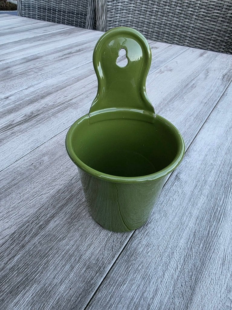 Oud emaille zeepbakje,zeephouder,groen,izgst,keukengerei, Antiek en Kunst, Antiek | Emaille, Ophalen of Verzenden
