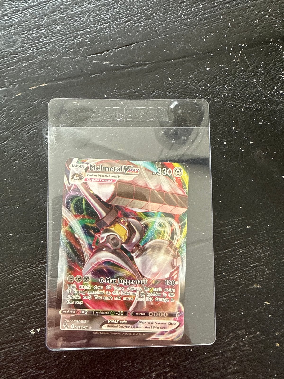 Melmetal VMAX Pokémon kaart (048/078), Ophalen of Verzenden, Zo goed als nieuw, Losse kaart