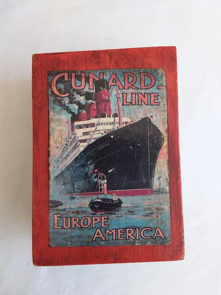 Vintage Cunard line Europe America passagierschip boot kist, Ophalen of Verzenden, Gebruikt, Motorboot of Zeilboot