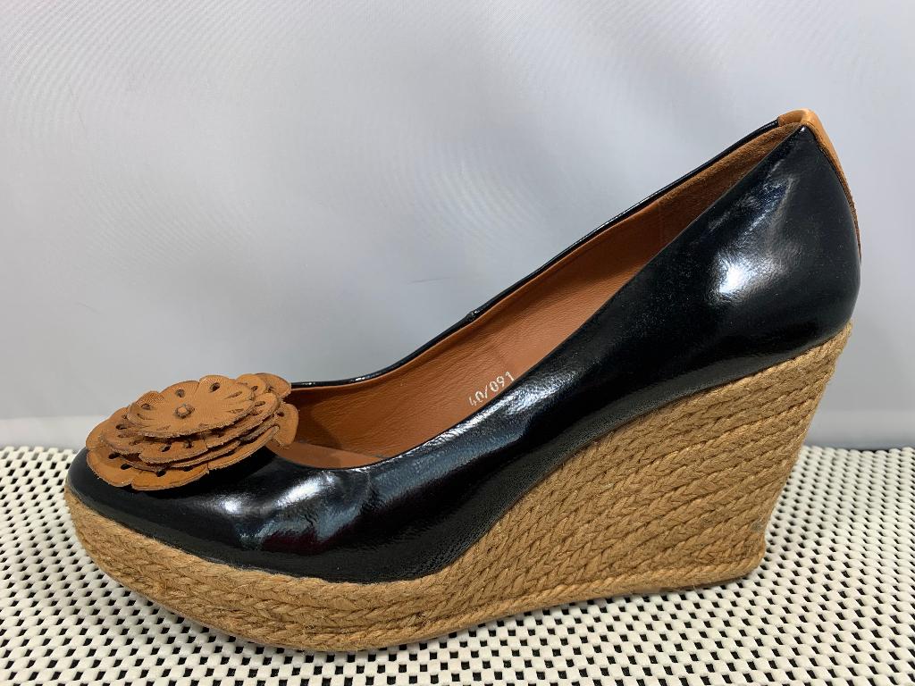Bruno Premi, maat 40. Fleurige zwarte espadrilles, Zwart, Zo goed als nieuw, Espadrilles of Moccasins, Verzenden