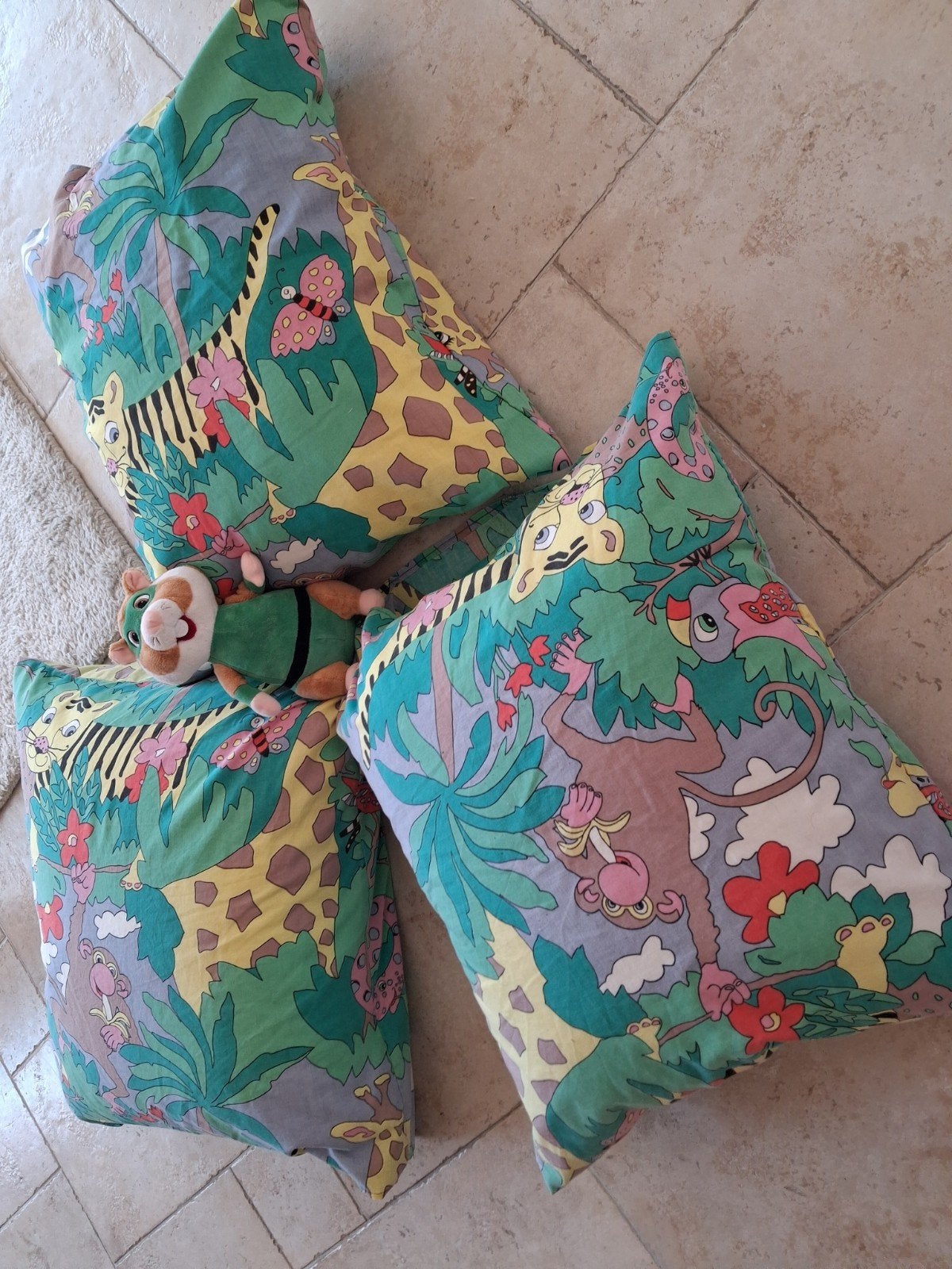 3 speelkussens, Huis en Inrichting, Woonaccessoires | Kussens, Ophalen, Gebruikt, Vierkant
