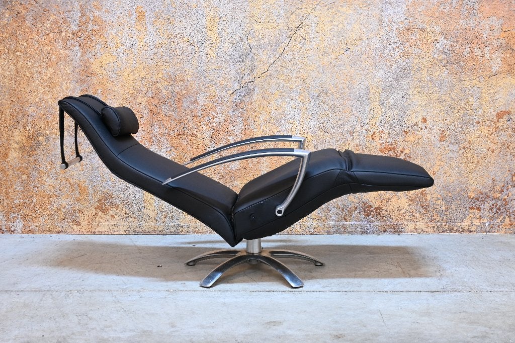 NIEUWbeklede zwarte leren Jori Brainbuilder relax fauteuil, Jori, 100 tot 125 cm, Ophalen of Verzenden, Jori