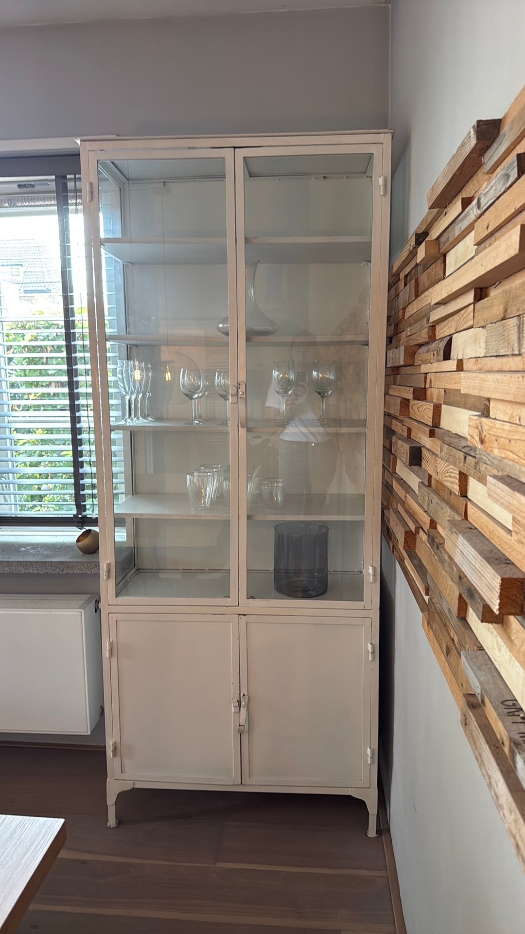 Apothekerskast - metaal - wit, Ophalen, Met deur(en), 200 cm of meer, 50 tot 100 cm
