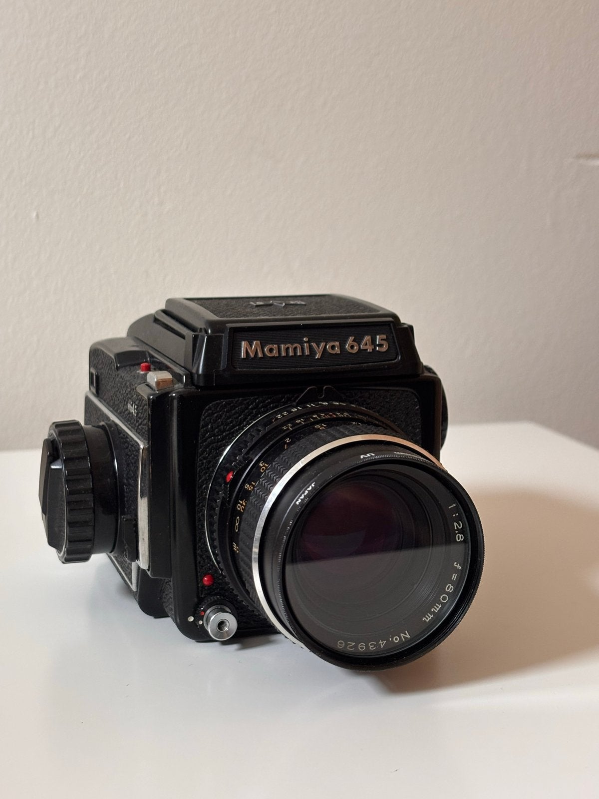 Mamiya 645 met 80mm f/2.8 lens Analoge Middenformaat camera, Ophalen of Verzenden, Zo goed als nieuw, Spiegelreflex, Overige Merken
